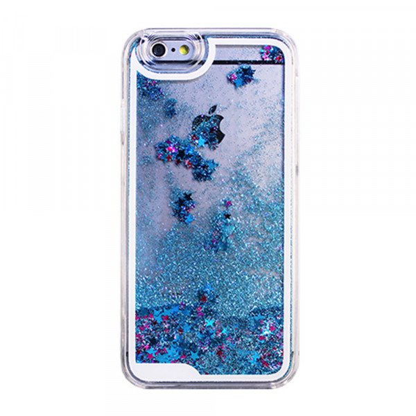 Wholesale iPhone 7 Plus Liquid Glitter Shake Star Dust Case (Blue)
